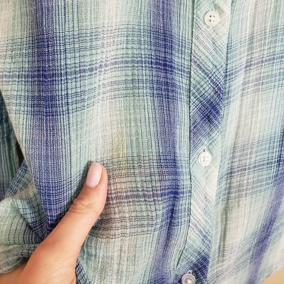 Sold Rails Gauzy Plaid Top - Picture 3 of 6